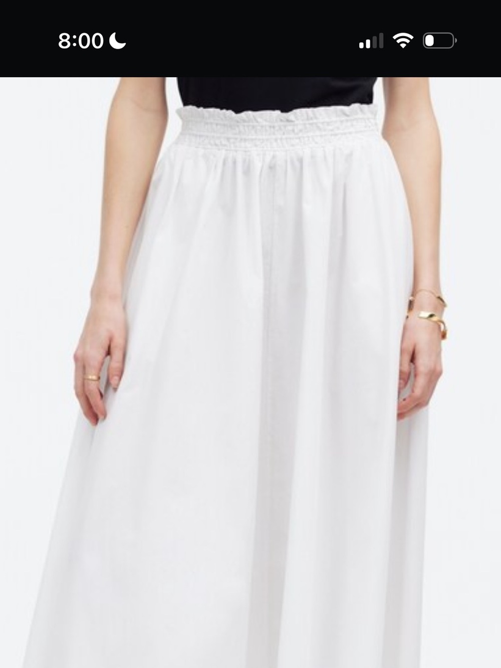 Madewell White Poplin Midi Skirt - Picture 2 of 2